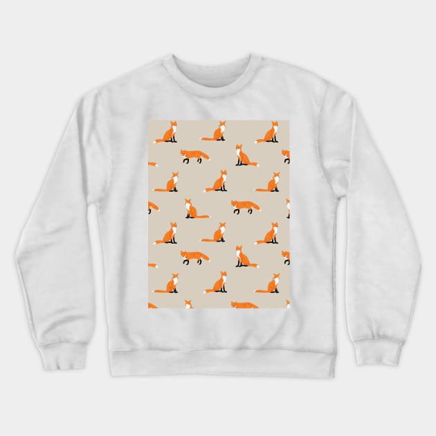 Foxes Pattern Edit Crewneck Sweatshirt by okpinsArtDesign